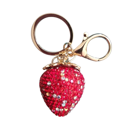 Boutique Accessories - Sparkling Red Strawberry Keychain/bag Charm